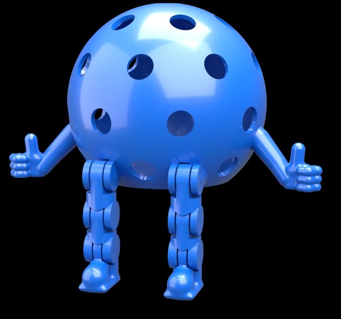 SMALL Pickleball Dinky in blue sitting on a shelf