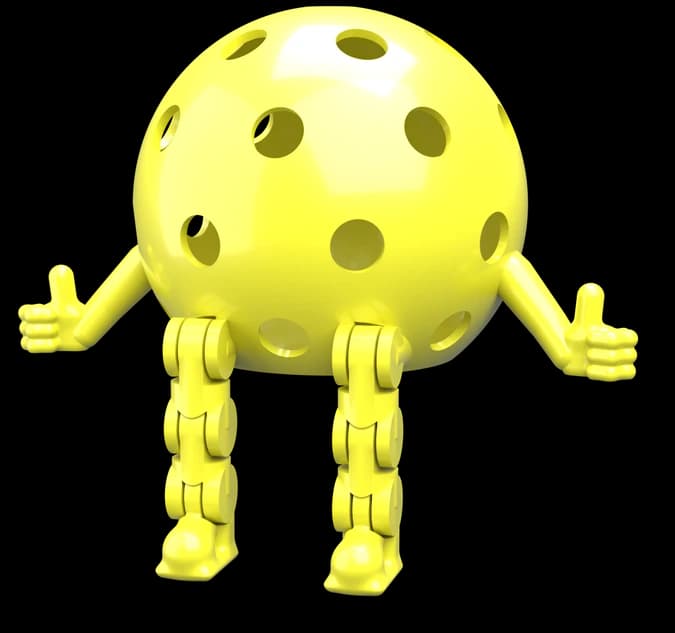 BIG Pickleball Dinky in yellow sitting on a shelf